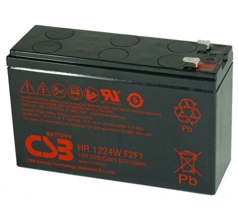 Akumulátor CSB HR1224W, 12V 6,4Ah, F2/F1