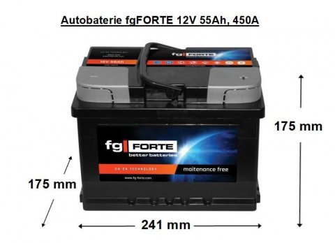 Autobaterie fgFORTE 12V 55Ah, 450A
