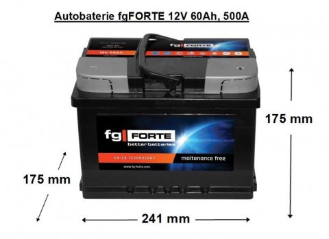 Autobaterie fgFORTE 12V 60Ah, 500A