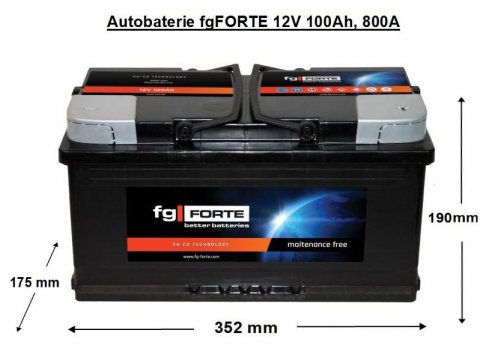 Autobaterie fgFORTE 12V 100Ah, 800A